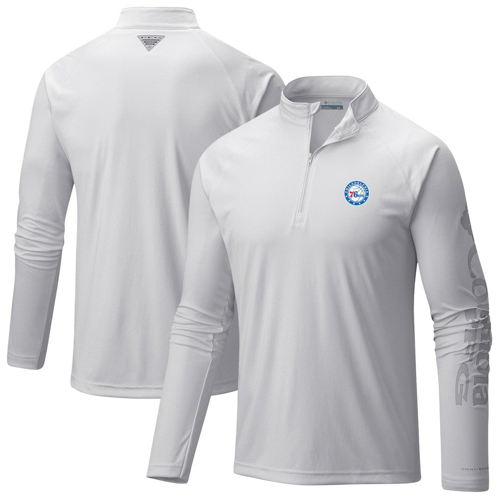 Columbia - Philadelphia 76ers PFG Terminal Tackle Quarter-Zip Top - White