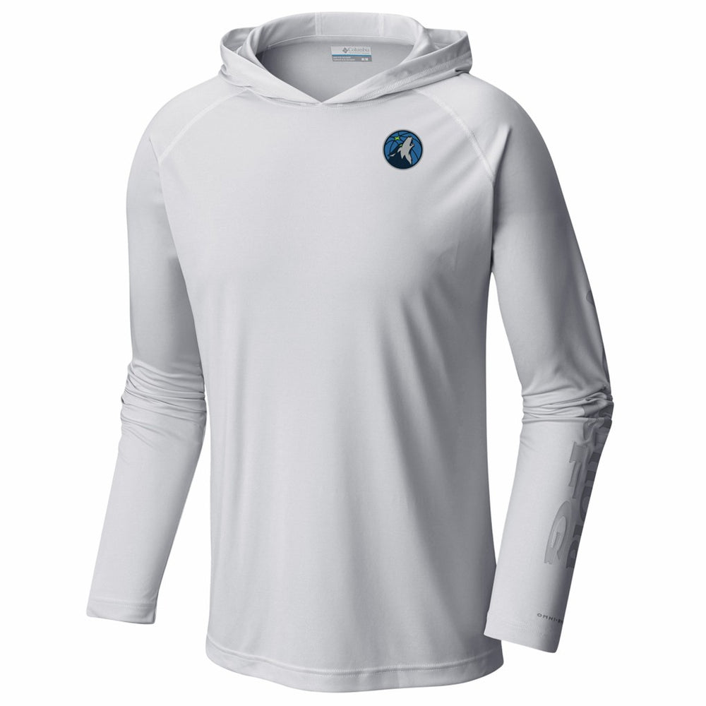 Columbia - Minnesota Timberwolves PFG Super Terminal Tackle Hoodie - White