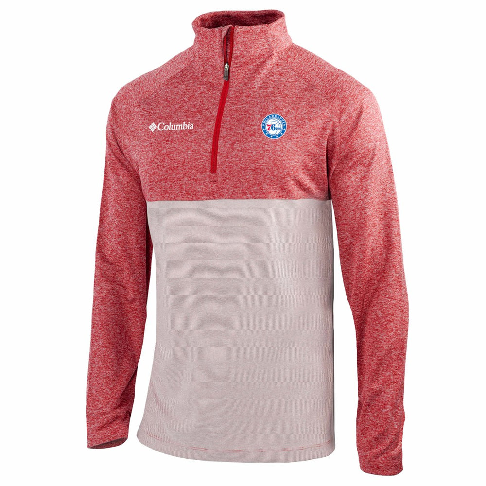 Columbia - Philadelphia 76ers Omni-Wick Rockin' It Quarter-Zip Top - Red