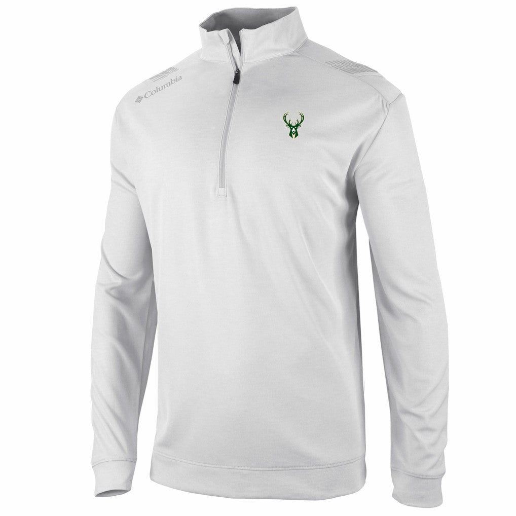 Columbia - Milwaukee Bucks Oakland Downs Omni-Wick Quarter-Zip Top - White
