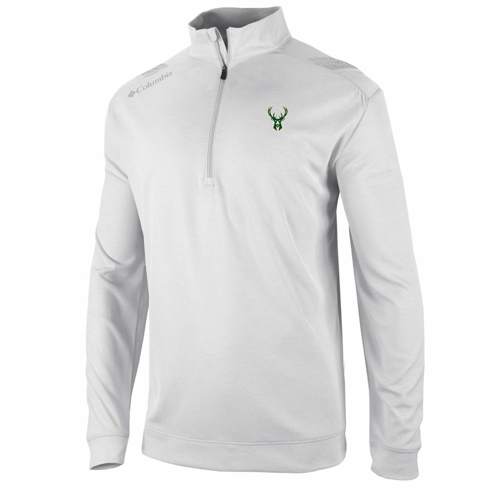 Columbia - Milwaukee Bucks Oakland Downs Omni-Wick Quarter-Zip Top - White