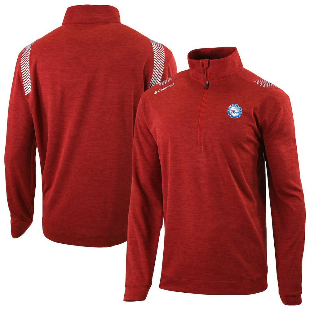 Columbia - Philadelphia 76ers Oakland Downs Omni-Wick Quarter-Zip Top - Red