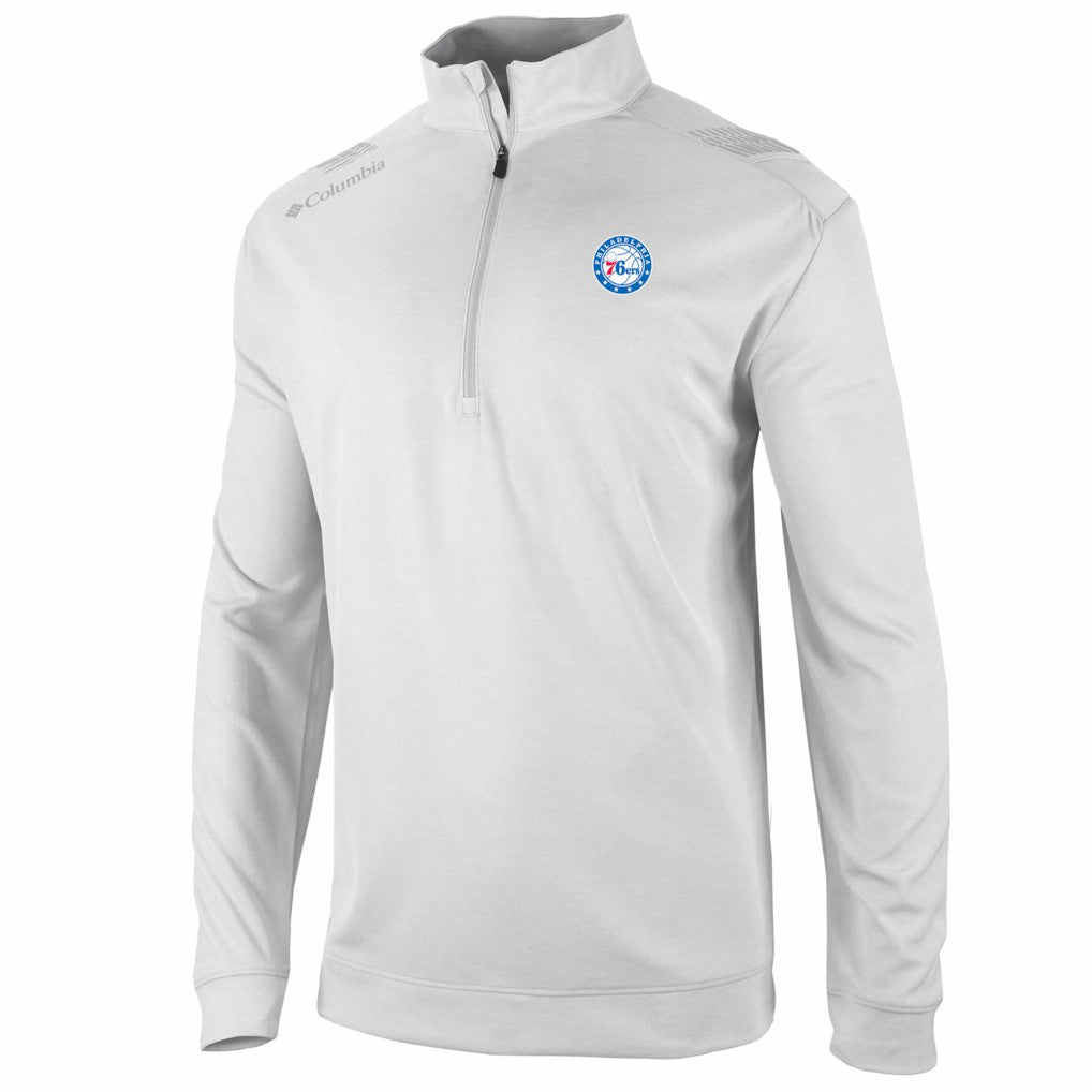 Columbia - Philadelphia 76ers Oakland Downs Omni-Wick Quarter-Zip Top - White