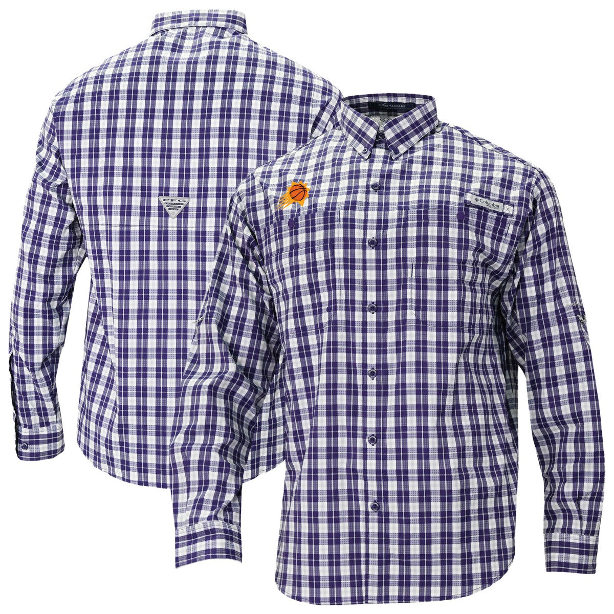Columbia - Phoenix Suns Super Tamiami Omni-Shade Long Sleeve Button-Down Shirt - Purple