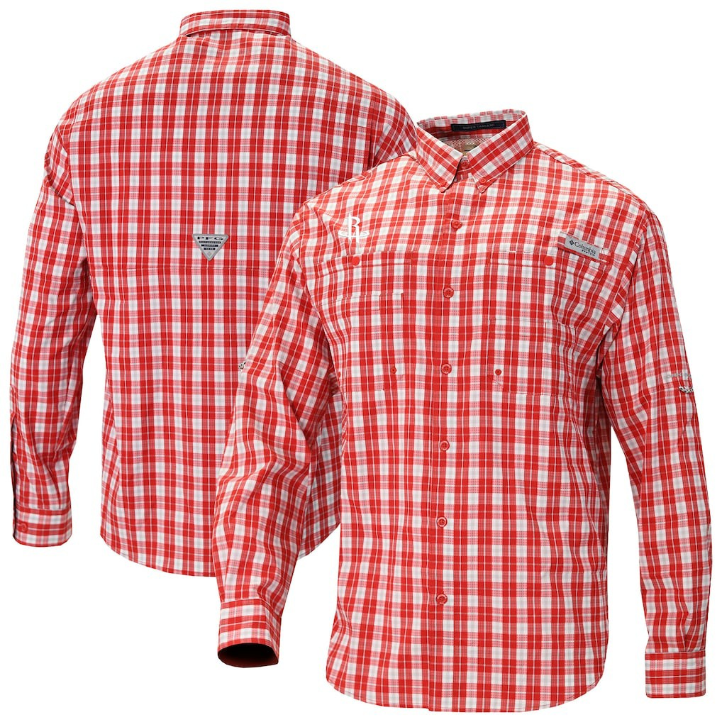 Columbia - Houston Rockets Super Tamiami Omni-Shade Long Sleeve Button-Down Shirt - Red
