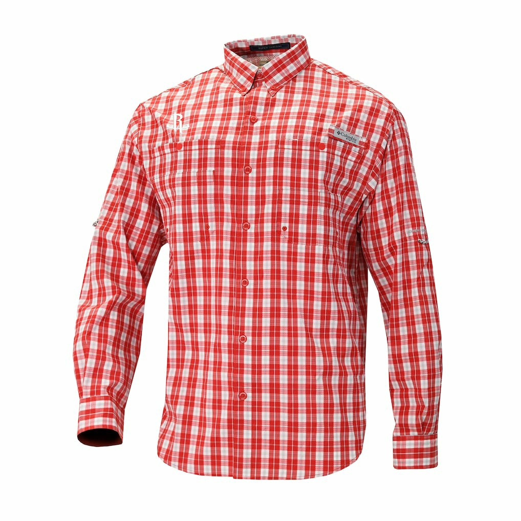 Columbia - Houston Rockets Super Tamiami Omni-Shade Long Sleeve Button-Down Shirt - Red