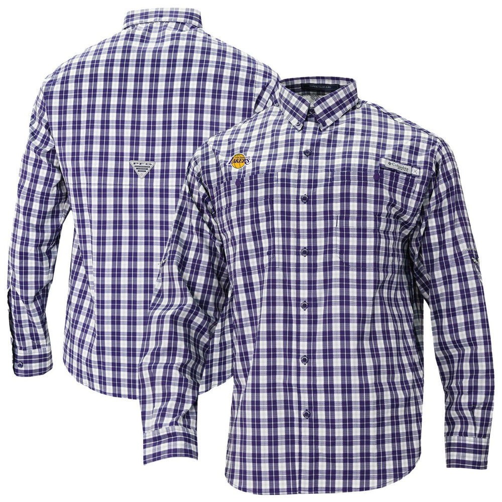 Columbia - Los Angeles Lakers Super Tamiami Omni-Shade Long Sleeve Button-Down Shirt - Purple