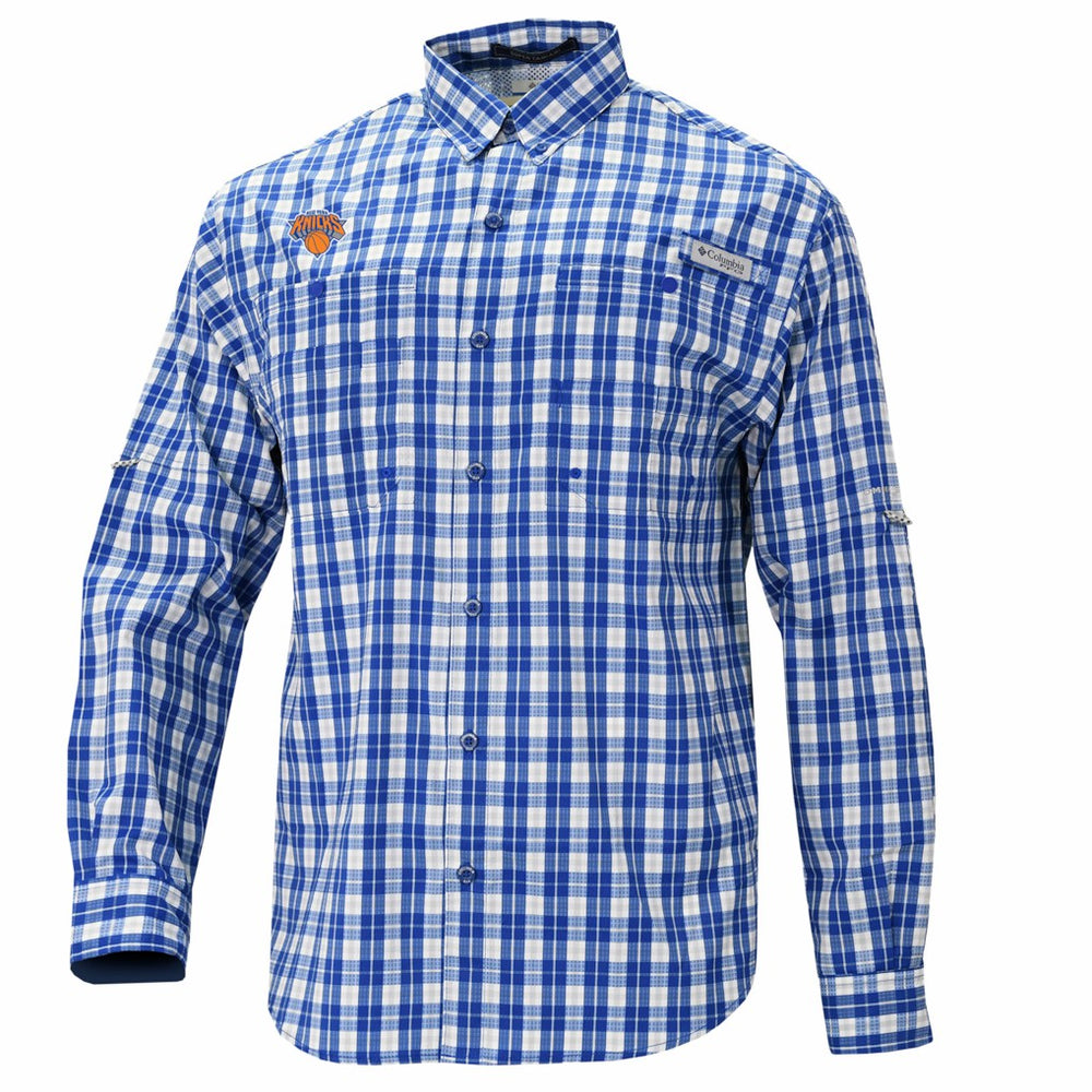 Columbia - New York Knicks Super Tamiami Omni-Shade Long Sleeve Button-Down Shirt - Blue