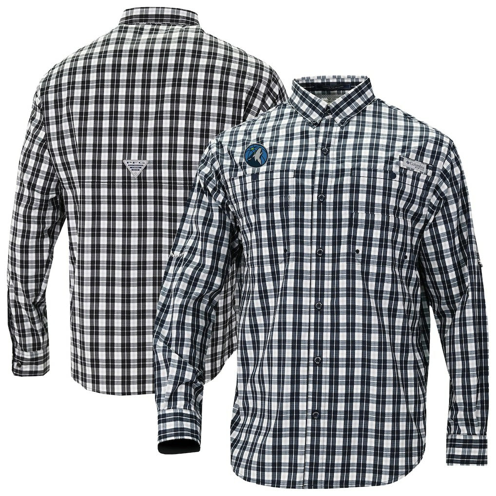 Columbia - Minnesota Timberwolves Super Tamiami Omni-Shade Long Sleeve Button-Down Shirt - Navy