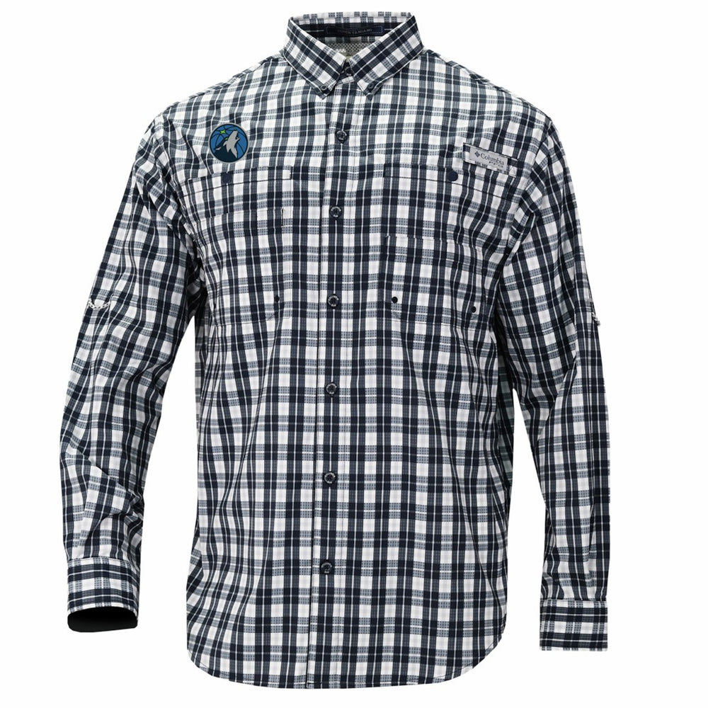 Columbia - Minnesota Timberwolves Super Tamiami Omni-Shade Long Sleeve Button-Down Shirt - Navy