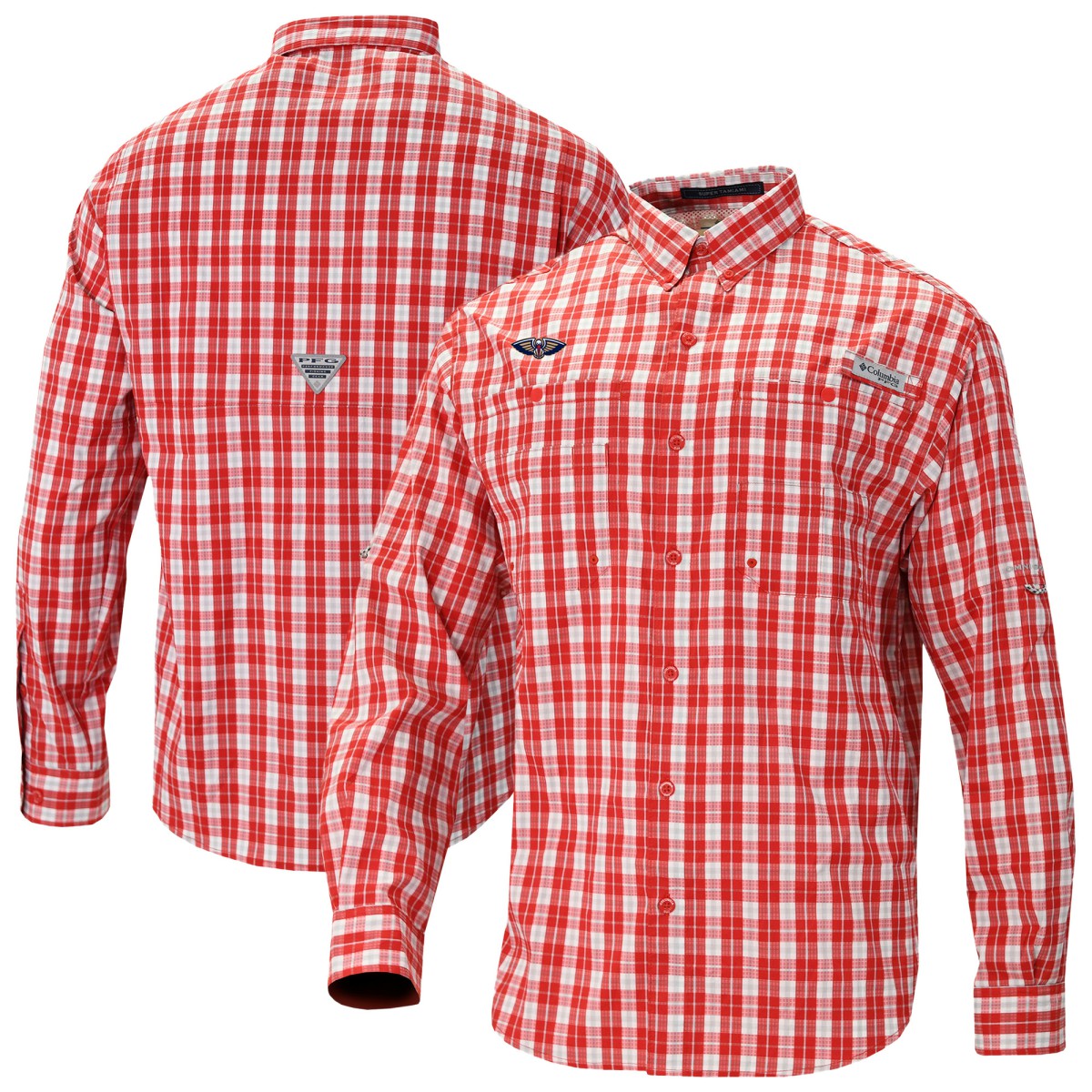 Columbia - New Orleans Pelicans Super Tamiami Omni-Shade Long Sleeve Button-Down Shirt - Red