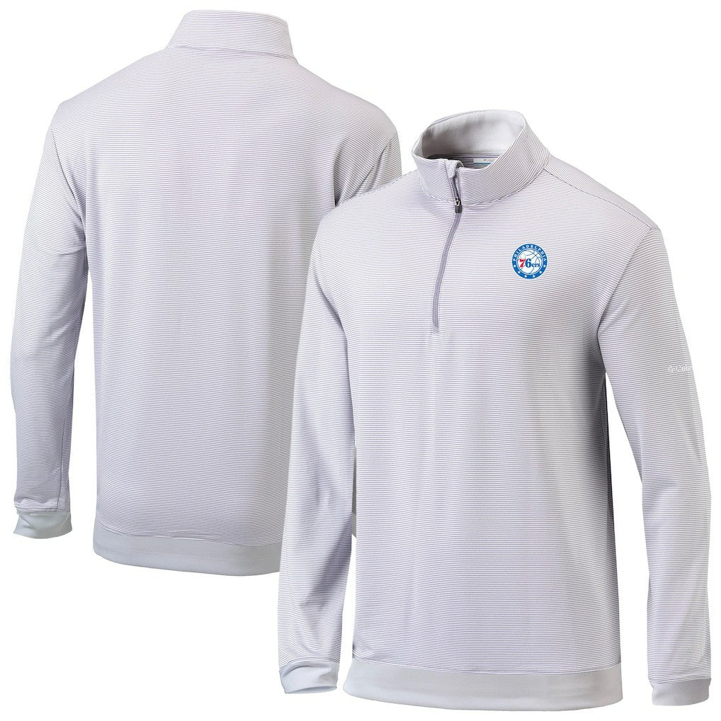 Columbia - Philadelphia 76ers Omni-Wick Even Lie Quarter-Zip Top - Gray/White