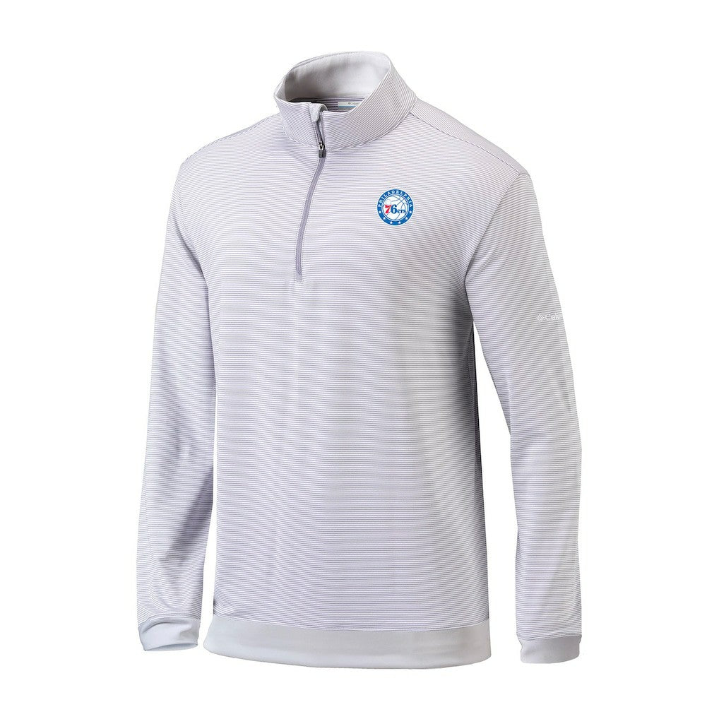Columbia - Philadelphia 76ers Omni-Wick Even Lie Quarter-Zip Top - Gray/White