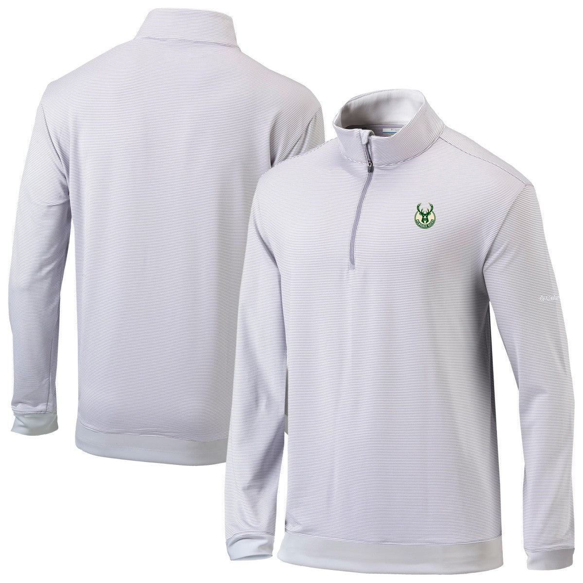 Columbia - Milwaukee Bucks Omni-Wick Even Lie Quarter-Zip Top - Gray/White