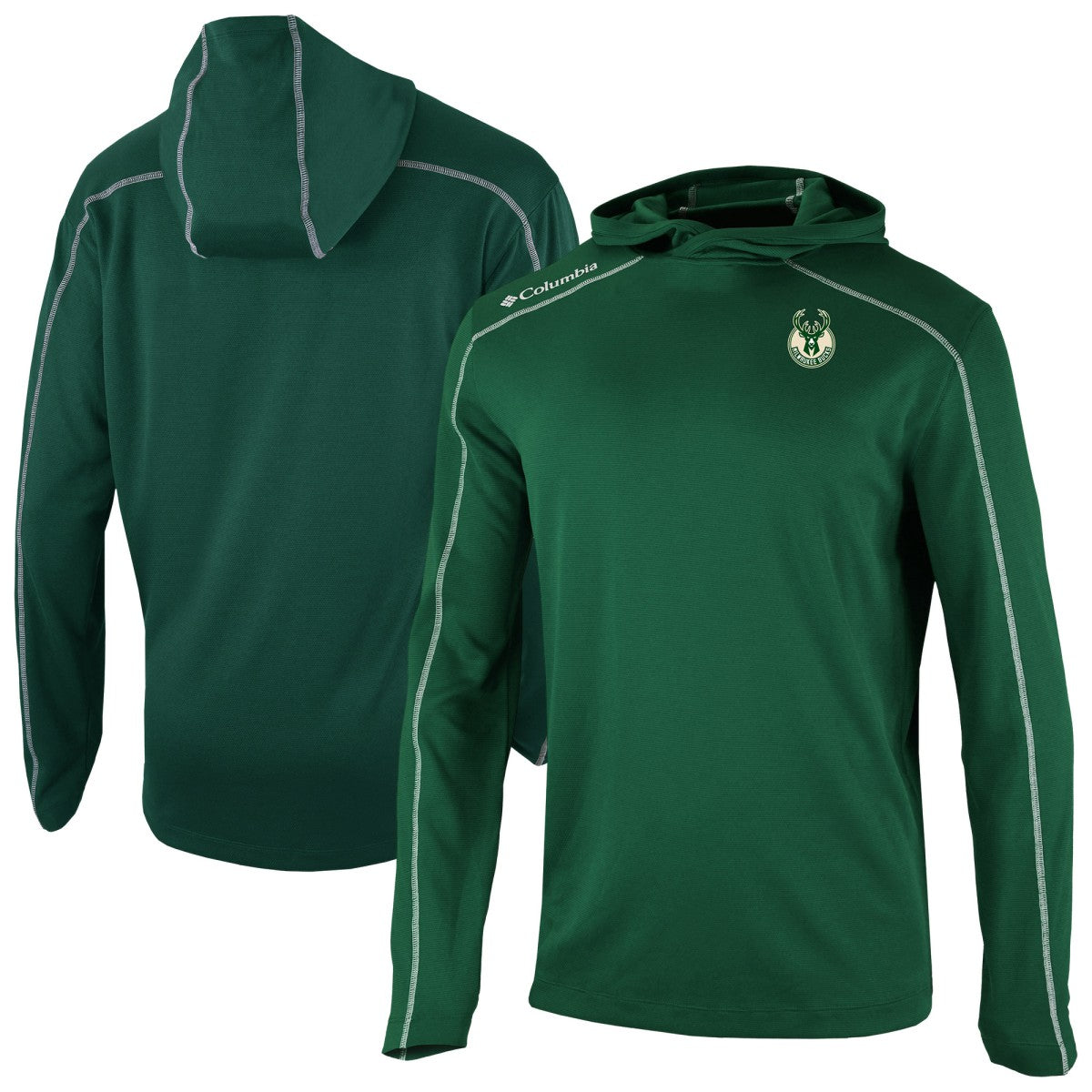 Columbia - Milwaukee Bucks Omni-Wick Shotgun Pullover Hoodie - Hunter Green