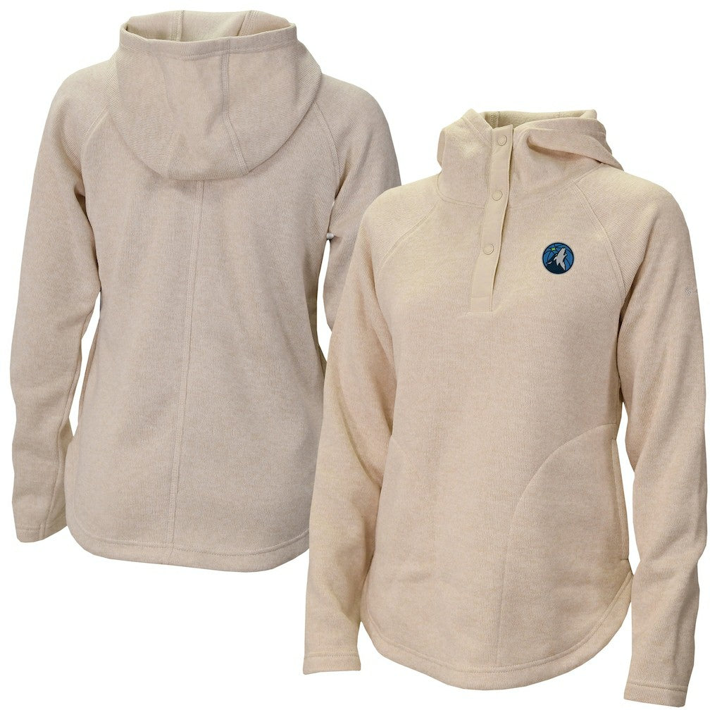 Columbia - Minnesota Timberwolves Women's Sweater Weather Quarter-Snap Hoodie - Cream