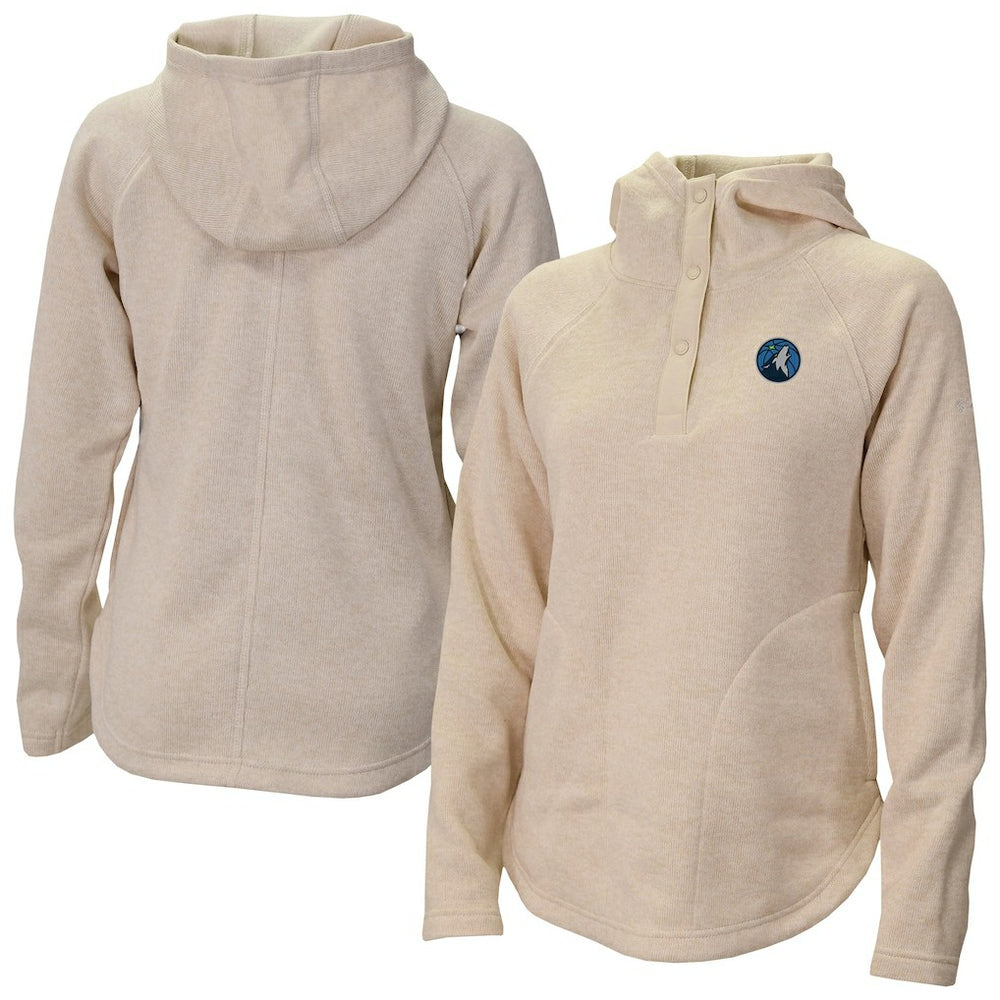 Columbia - Minnesota Timberwolves Women's Sweater Weather Quarter-Snap Hoodie - Cream