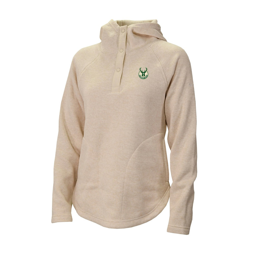 Columbia - Milwaukee Bucks Women's Sweater Weather Quarter-Snap Hoodie - Cream