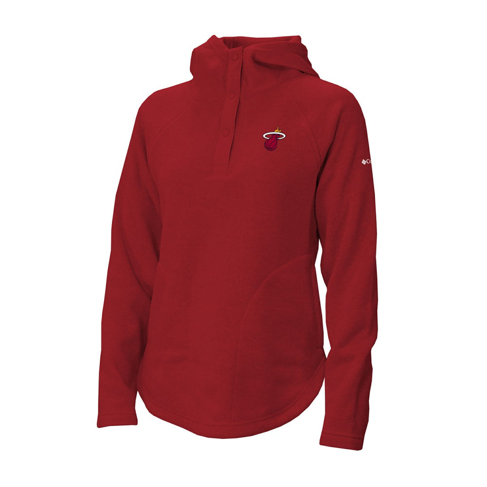 Columbia - Miami Heat Women's Sweater Weather Quarter-Snap Hoodie - Red