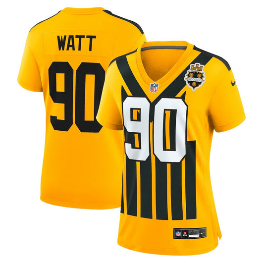 T.J. Watt Pittsburgh Steelers Women's Alternate 1933 Throwback Game Jersey - Gold | NFL Jerseys
