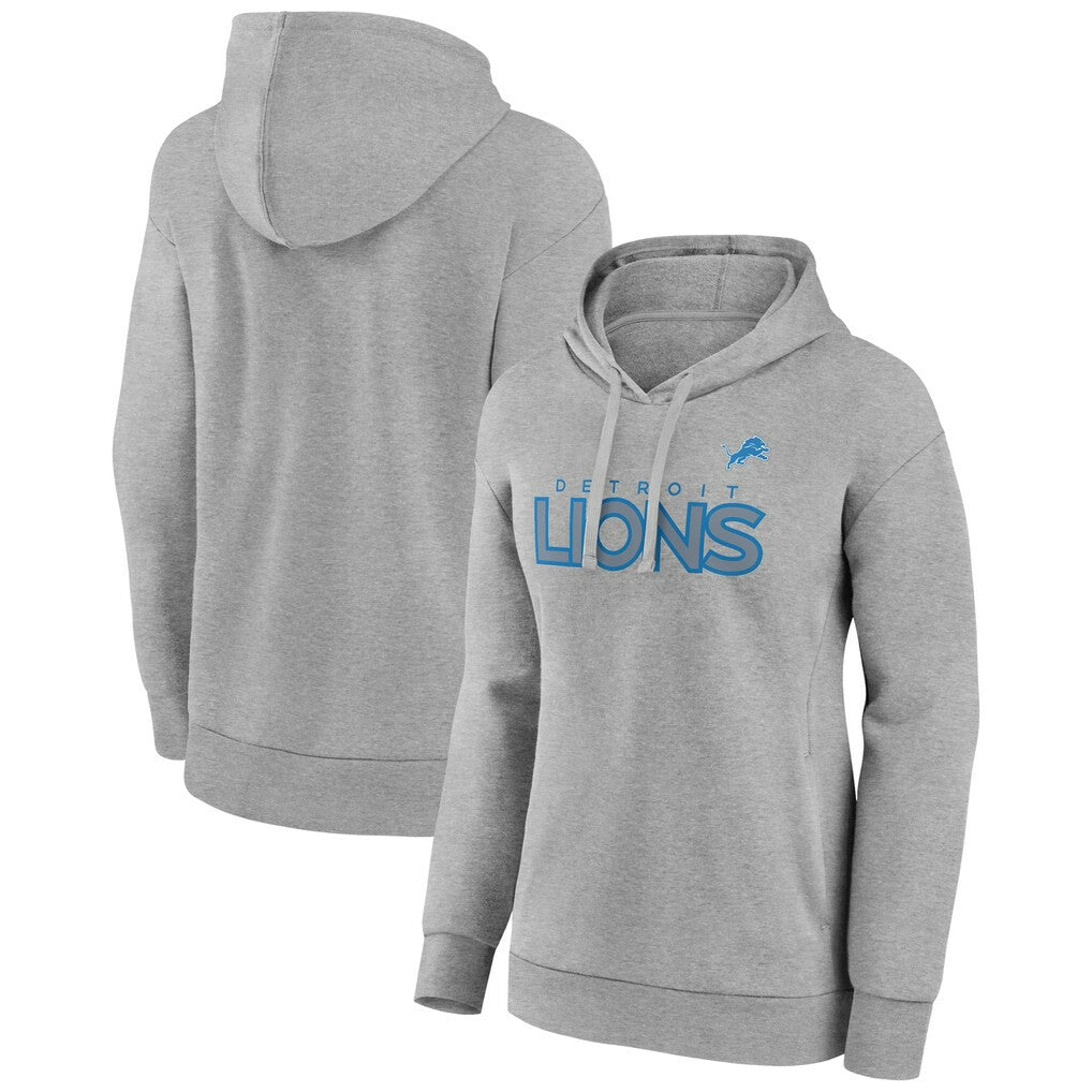 Detroit Lions Women's Check List Pullover Hoodie Gray - NFL