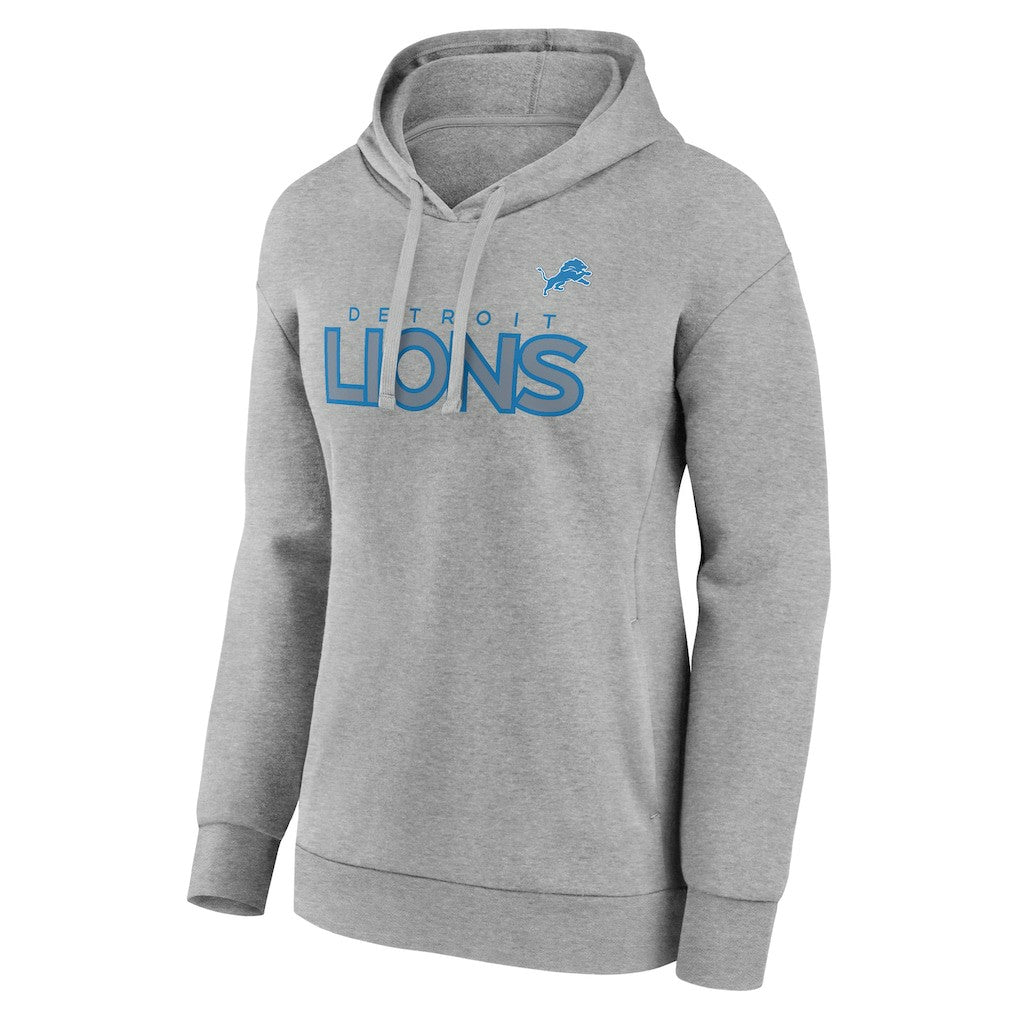 Detroit Lions Women's Check List Pullover Hoodie Gray - NFL