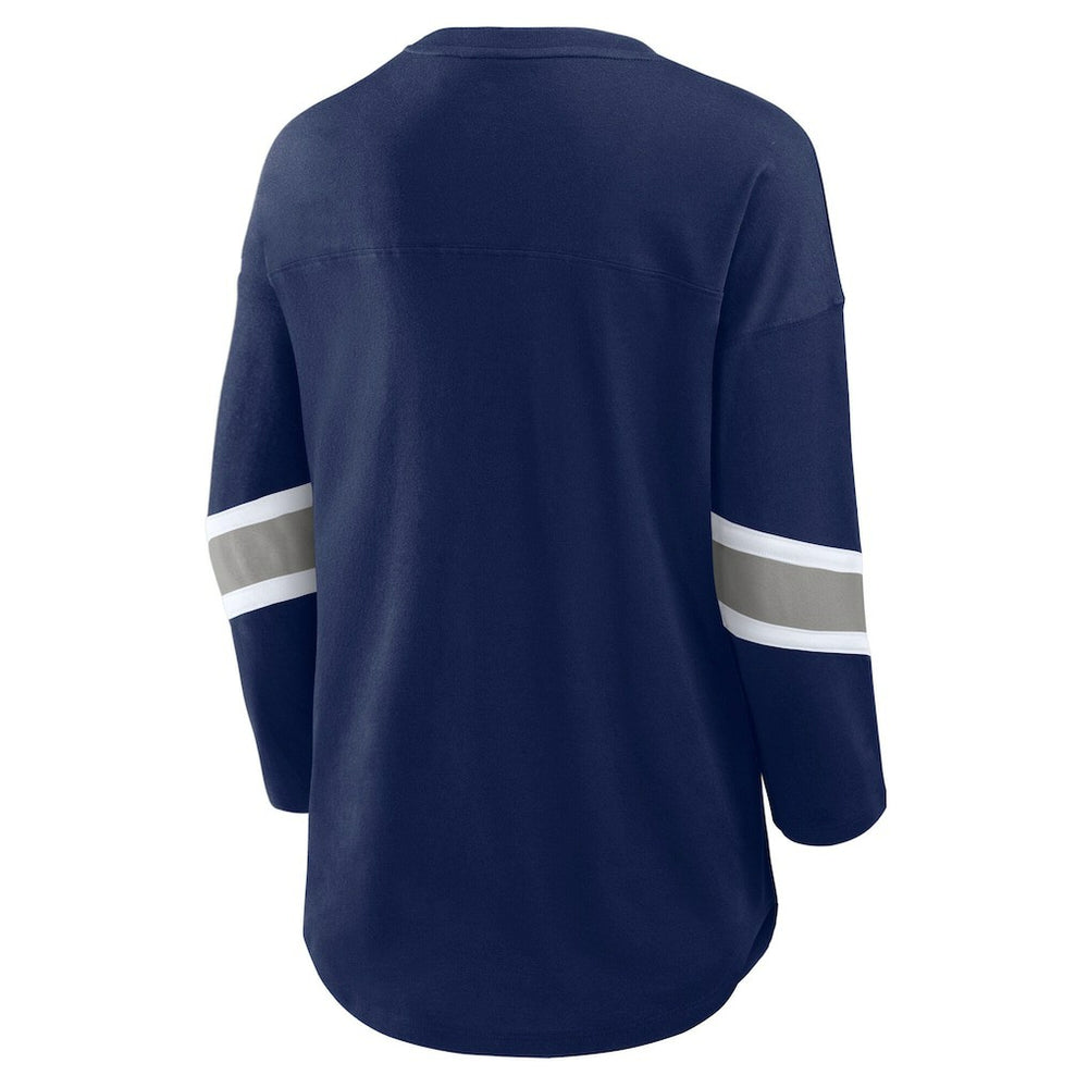 Dallas Cowboys Women's Redzone Bling 3/4-Sleeve T-Shirt Navy - Fanatics