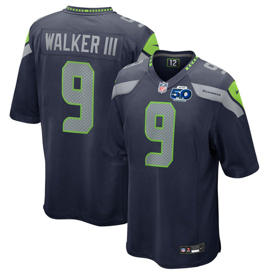 Kenneth Walker III Seattle Seahawks 50th Season Game Jersey - College Navy | NFL Jerseys