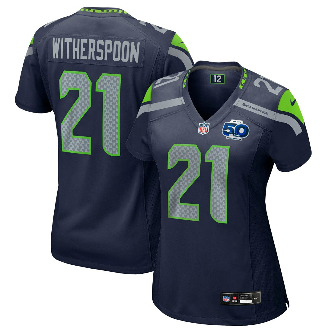 Devon Witherspoon Seattle Seahawks Women's Team 50th Season Game Jersey - College Navy | NFL Jerseys