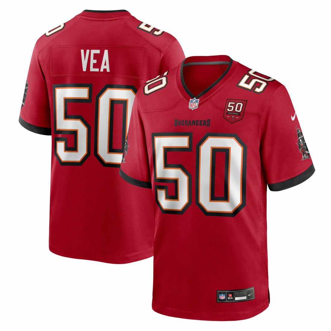 Vita Vea Tampa Bay Buccaneers 50th Season Team Game Jersey Red - Nike