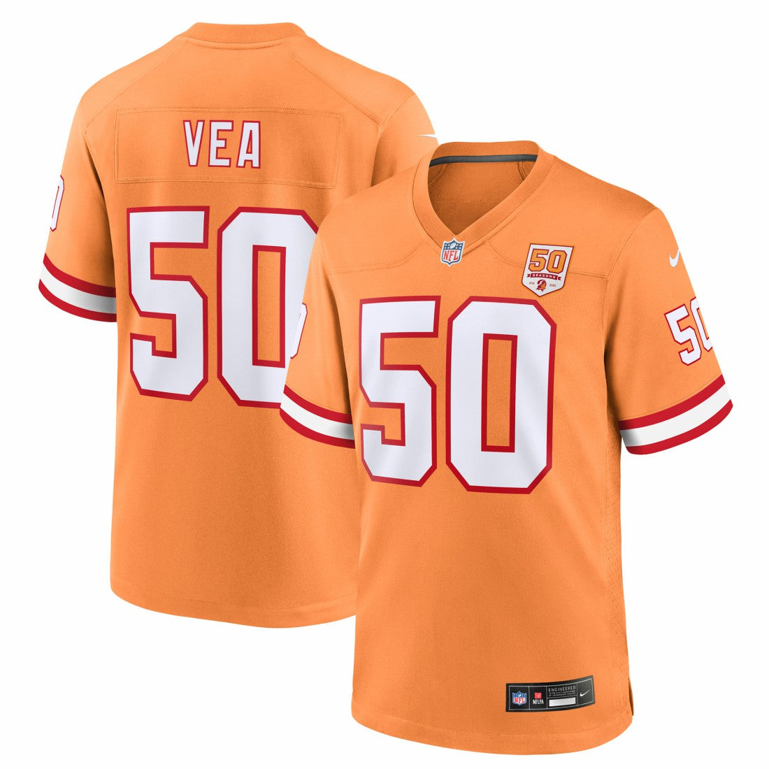 Vita Vea Tampa Bay Buccaneers 50th Season Game Jersey - Creamsicle | NFL Jerseys