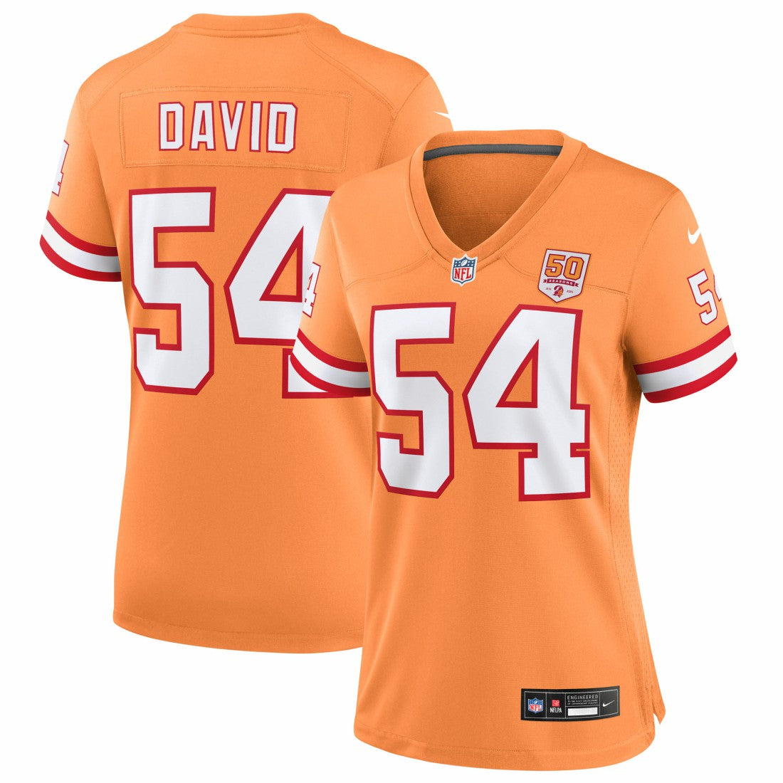 Lavonte David Tampa Bay Buccaneers Women's 50th Season Game Jersey Creamsicle - Nike