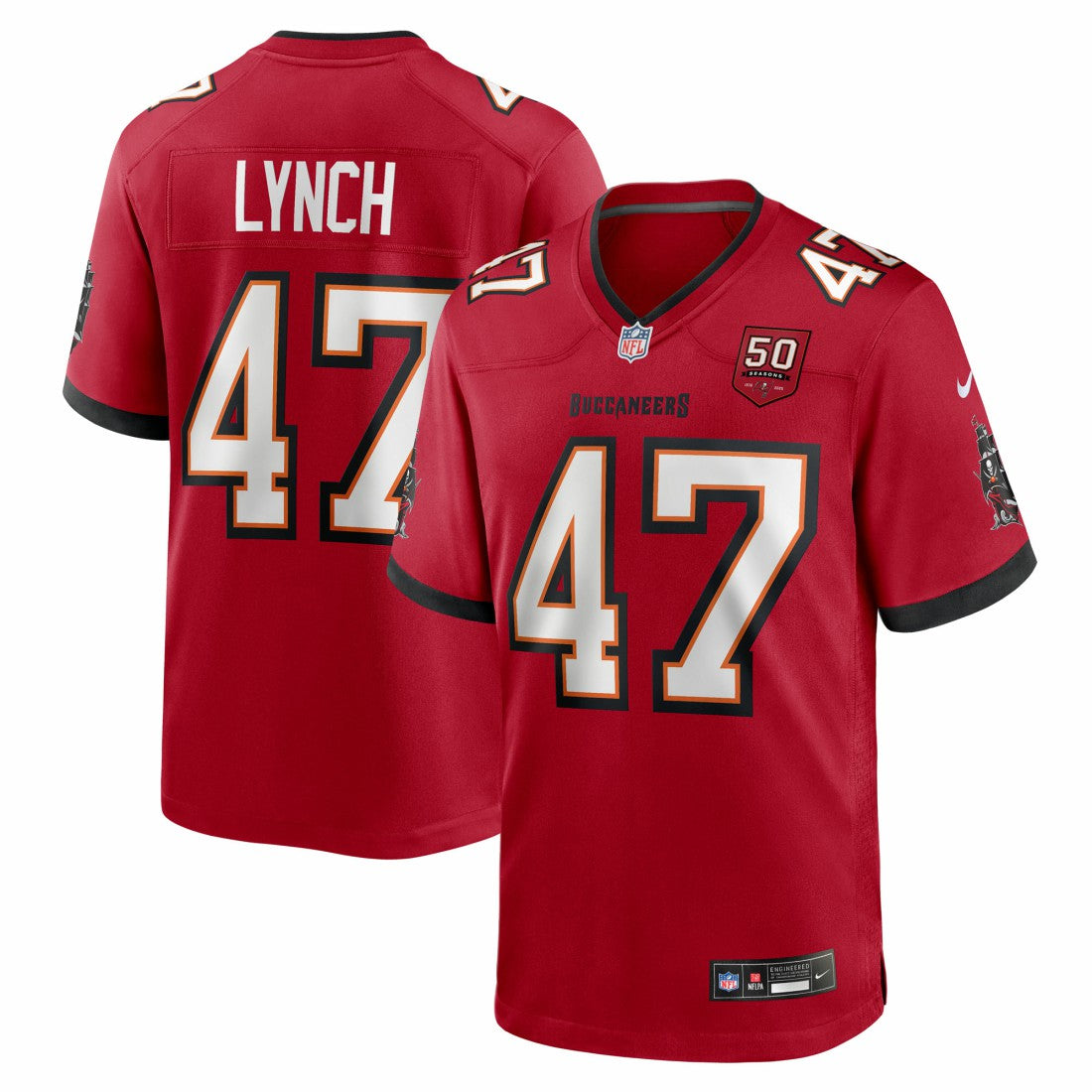 John Lynch Tampa Bay Buccaneers 50th Anniversary Team Game Jersey Red - Nike