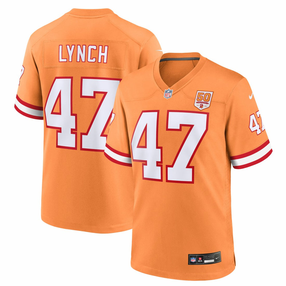 John Lynch Tampa Bay Buccaneers 50th Season Game Jersey Creamsicle - Nike