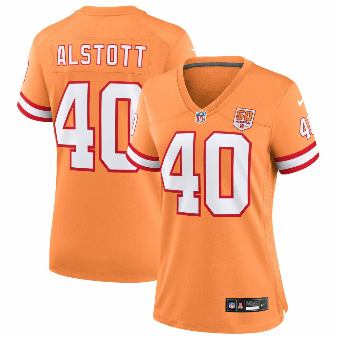 Mike Alstott Tampa Bay Buccaneers Women's 50th Season Game Jersey Creamsicle - Nike