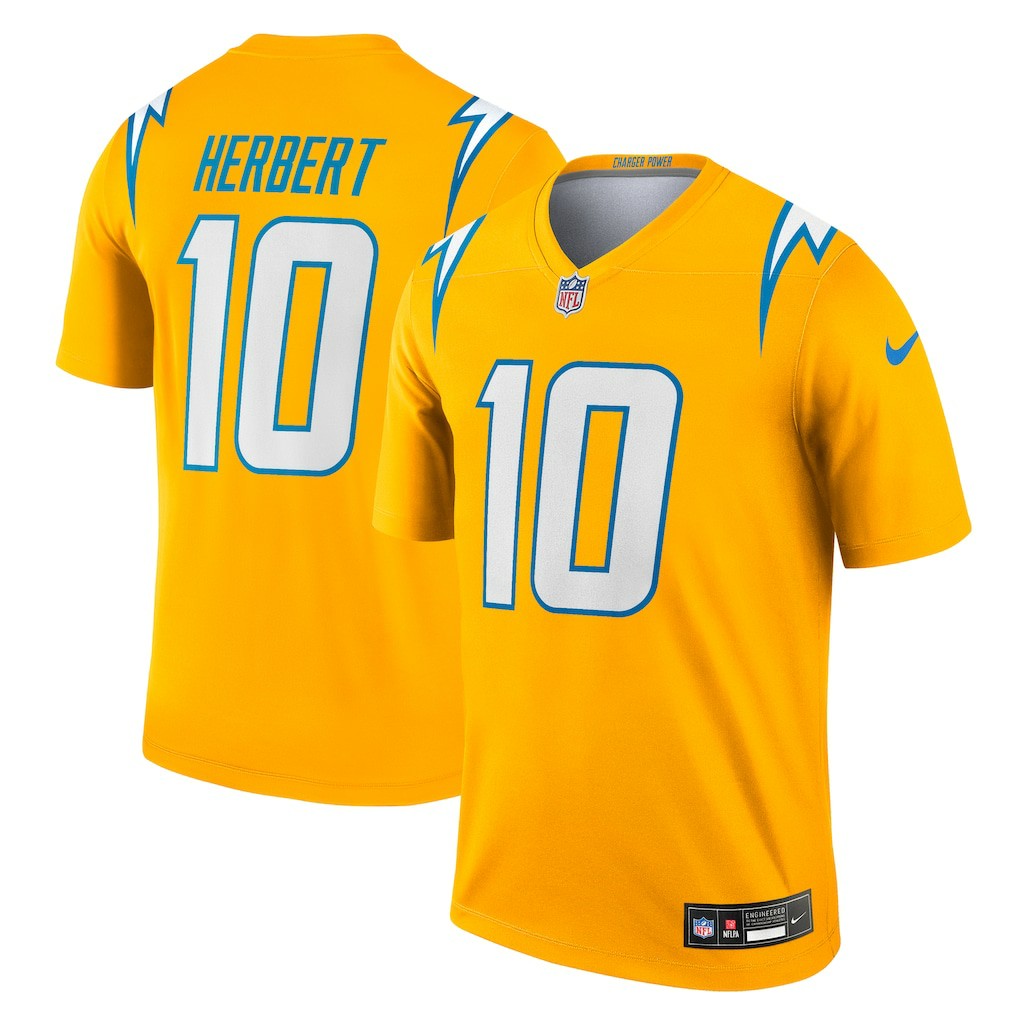 Justin Herbert Los Angeles Chargers Alternate Charger Power Legend Player Performance Top Gold - Nike