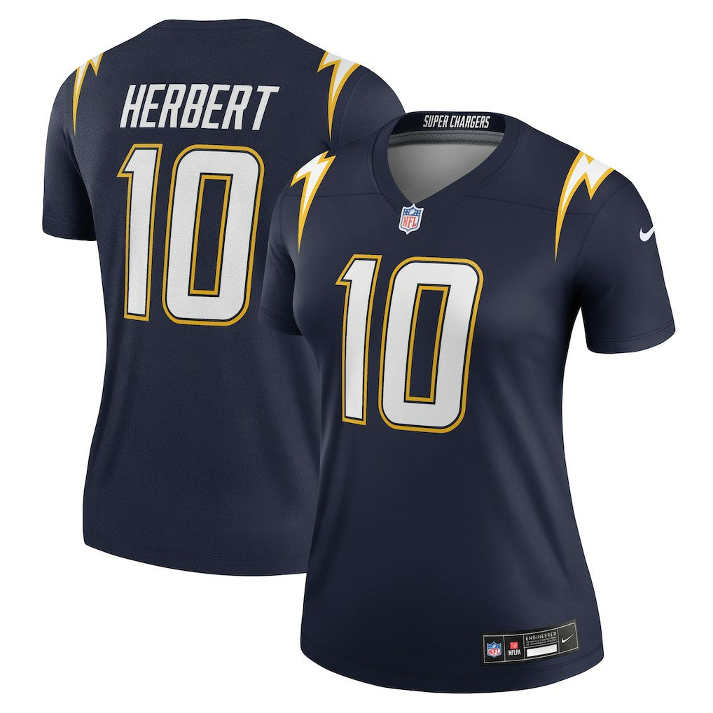 Justin Herbert Los Angeles Chargers Women's Alternate Super Chargers Legend Player Performance Top Navy - Nike