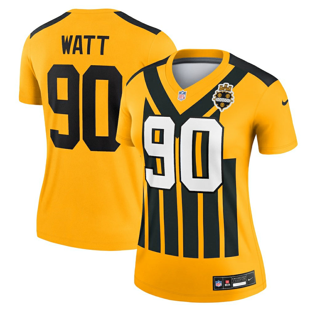 T.J. Watt Pittsburgh Steelers Women's Alternate 1933 Throwback Legend Player Performance Top Gold - Nike