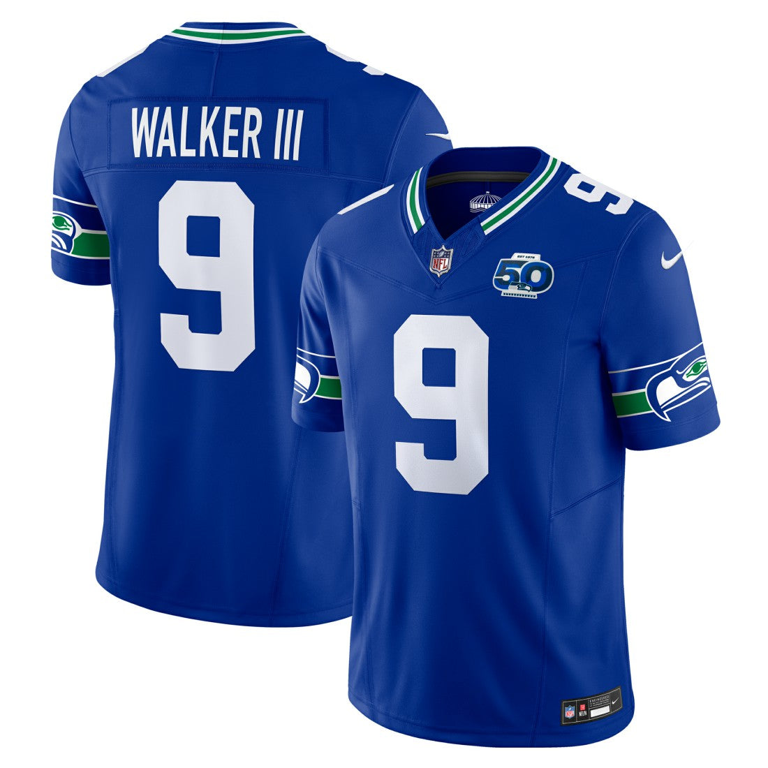 Kenneth Walker III Seattle Seahawks 50th Season Vapor F.U.S.E. Limited Jersey Royal - Nike