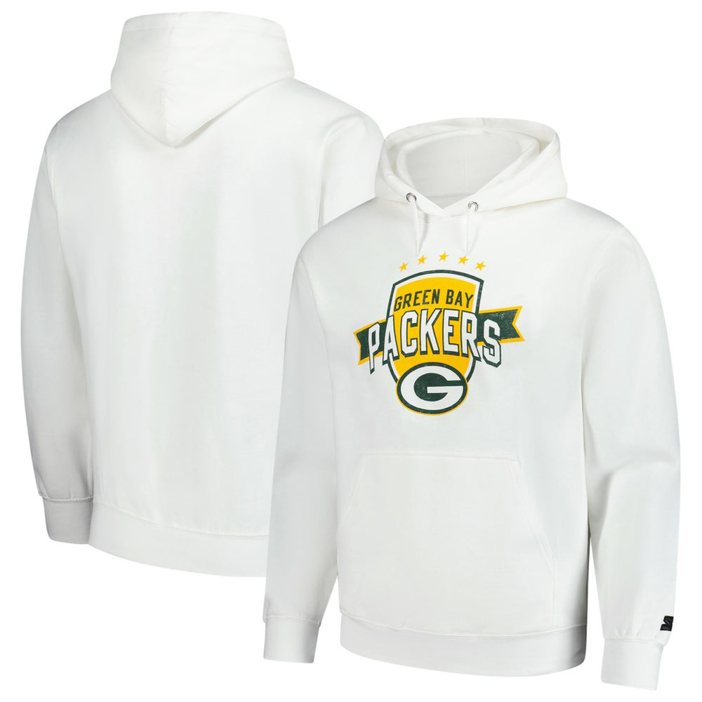 Green Bay Packers Starter Vintage Pullover Hoodie White - NFL