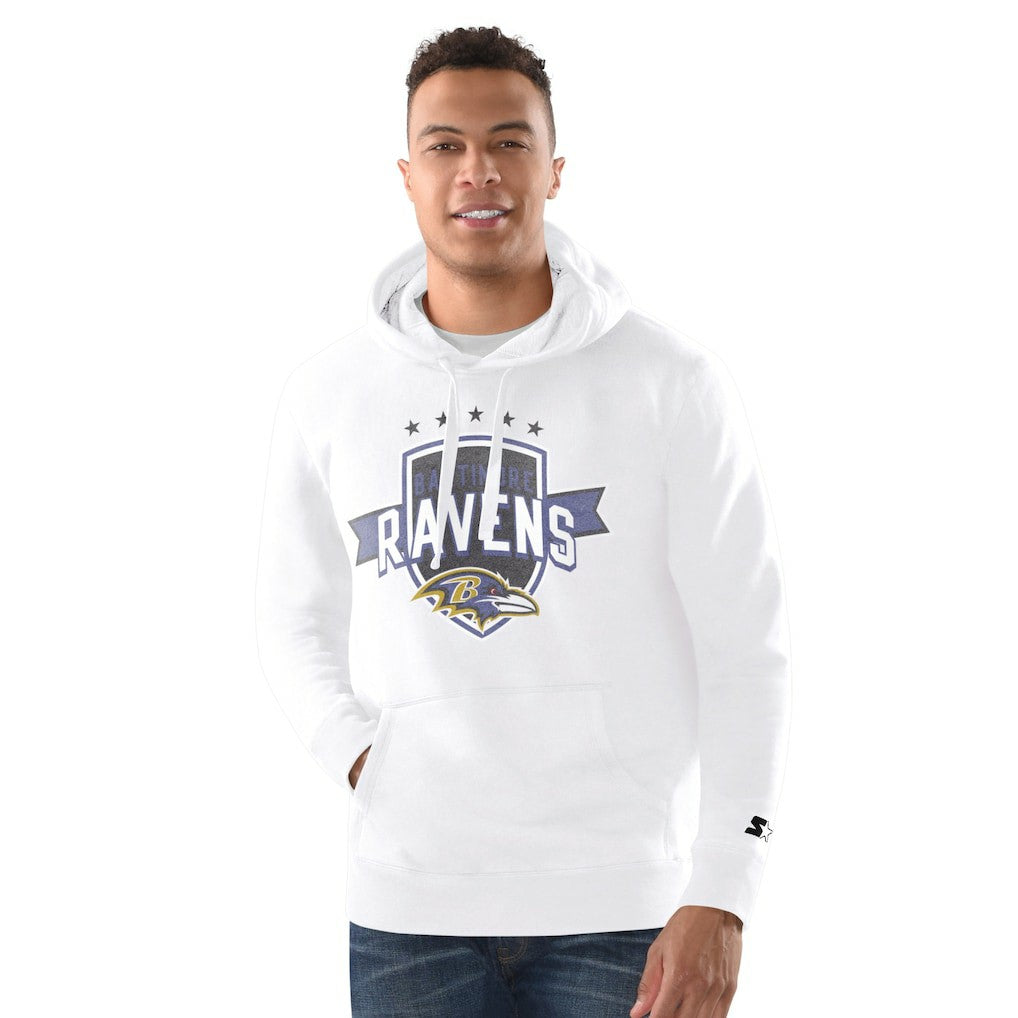 Baltimore Ravens Starter Vintage Pullover Hoodie White - NFL