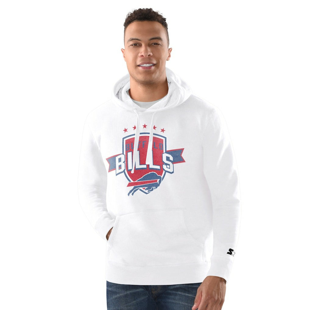 Buffalo Bills Starter Vintage Pullover Hoodie White - NFL