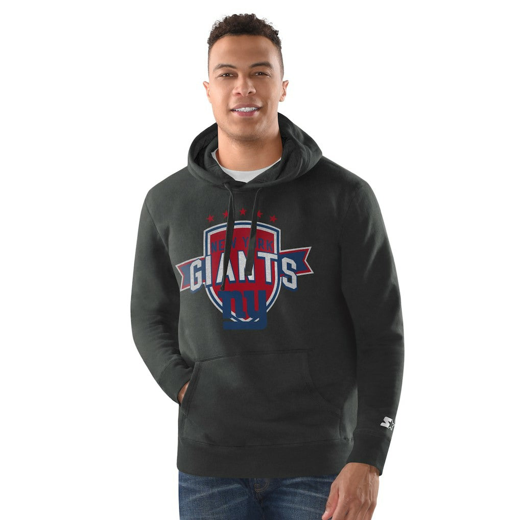 New York Giants Starter Vintage Pullover Hoodie Charcoal - NFL