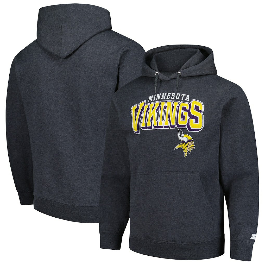 Minnesota Vikings Starter Vintage Pullover Hoodie Charcoal - NFL
