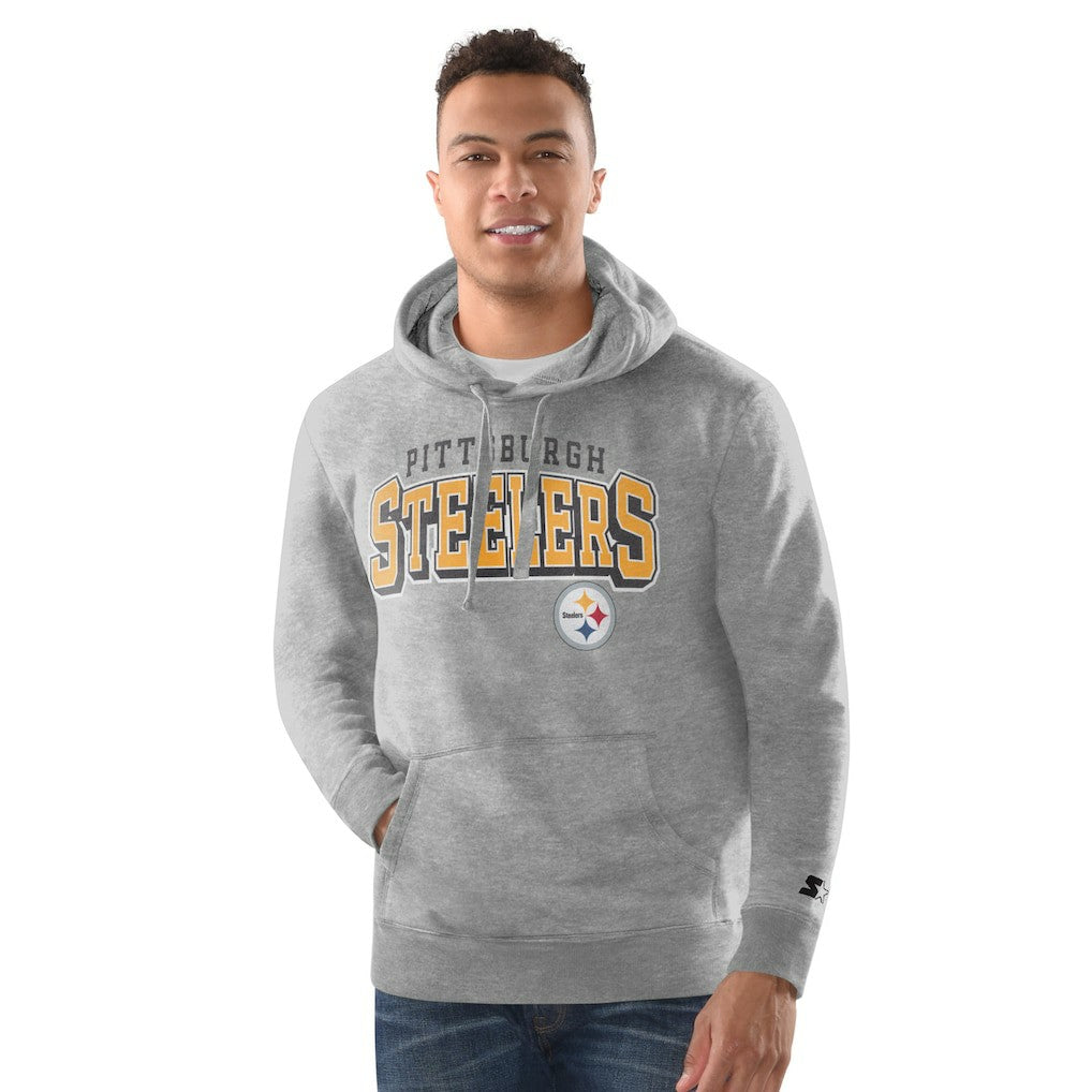 Pittsburgh Steelers Starter Vintage Pullover Hoodie Heather Gray - NFL