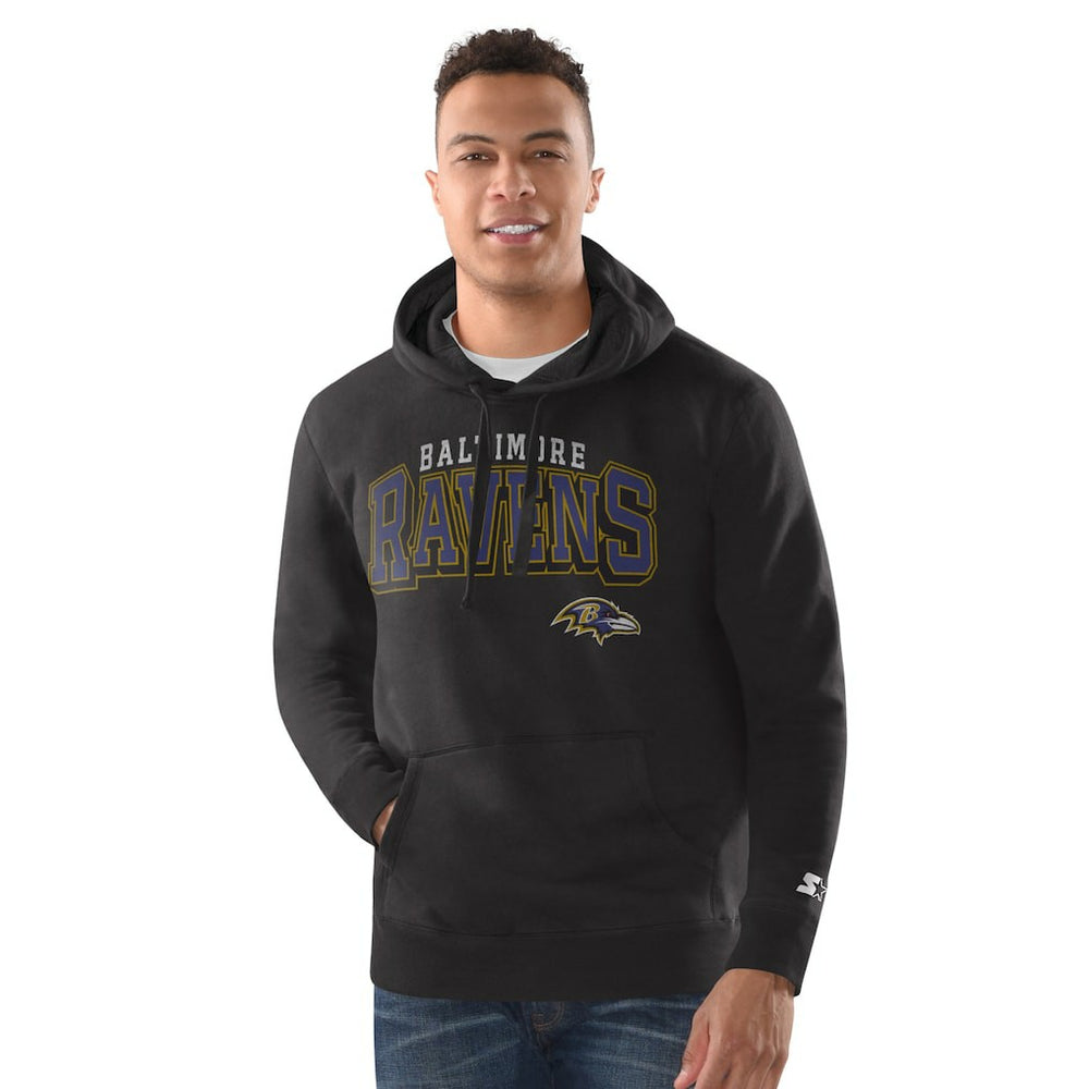 Baltimore Ravens Starter Vintage Pullover Hoodie Black - NFL