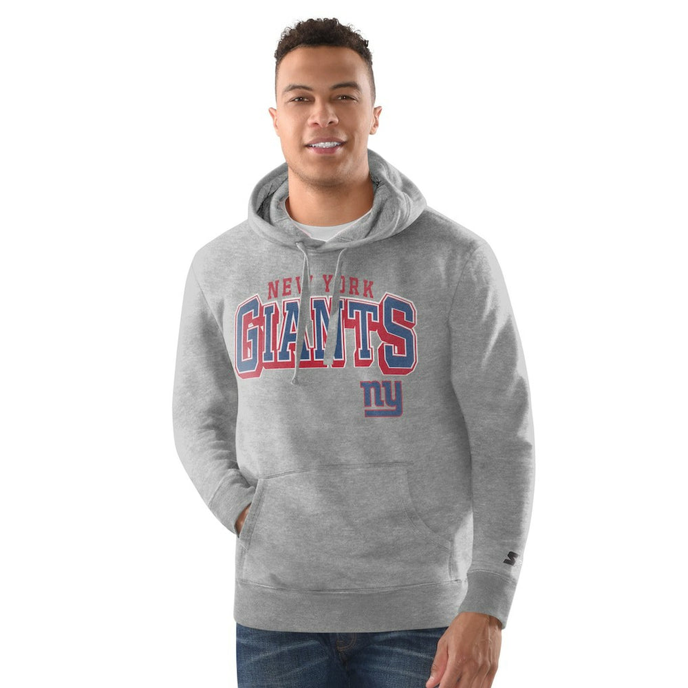 New York Giants Starter Vintage Pullover Hoodie Heather Gray - NFL