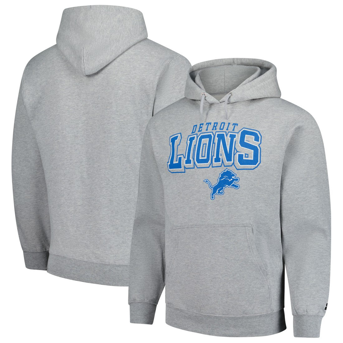 Detroit Lions Starter Vintage Pullover Hoodie Heather Gray - NFL