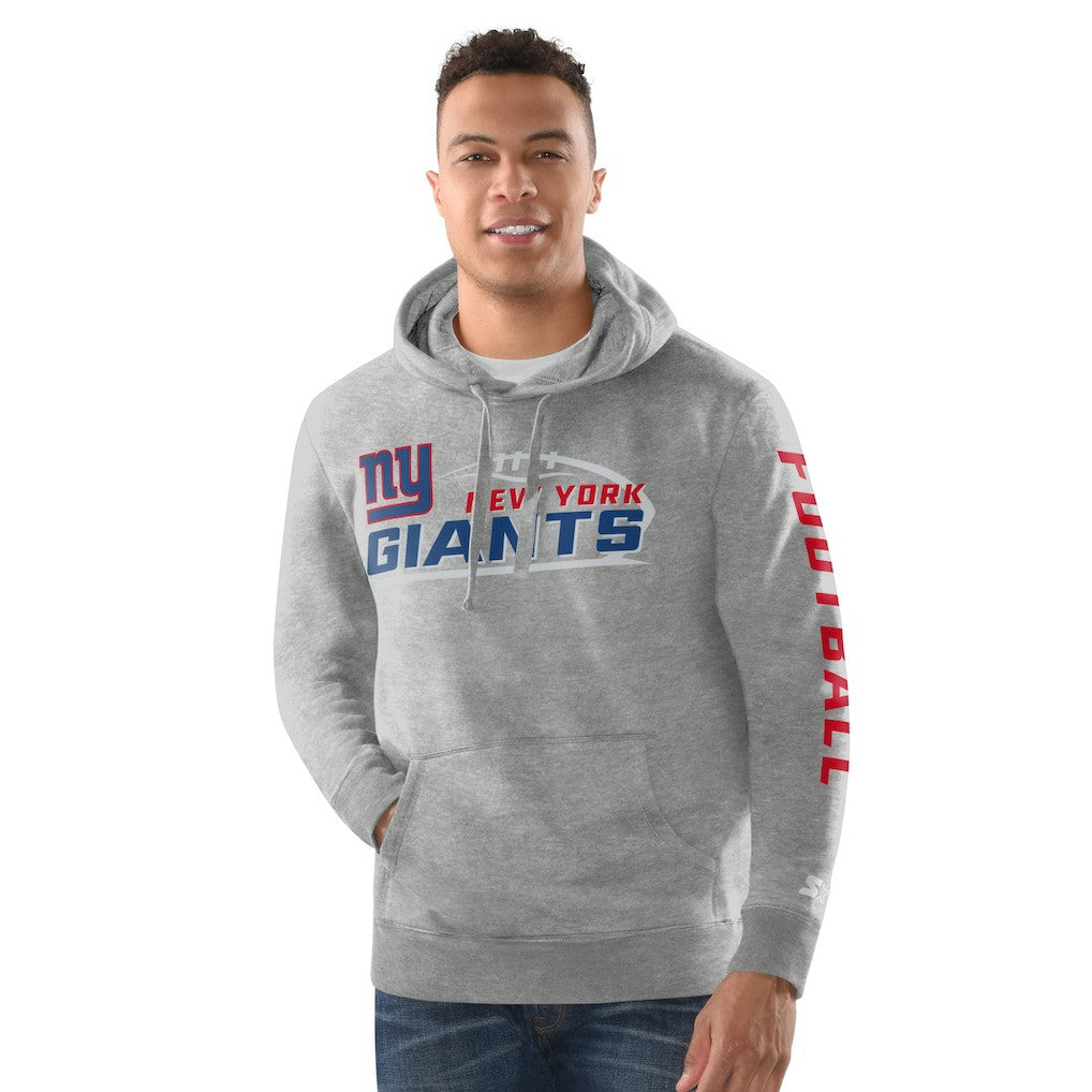 New York Giants Starter Vintage Pullover Hoodie Heather Gray - NFL