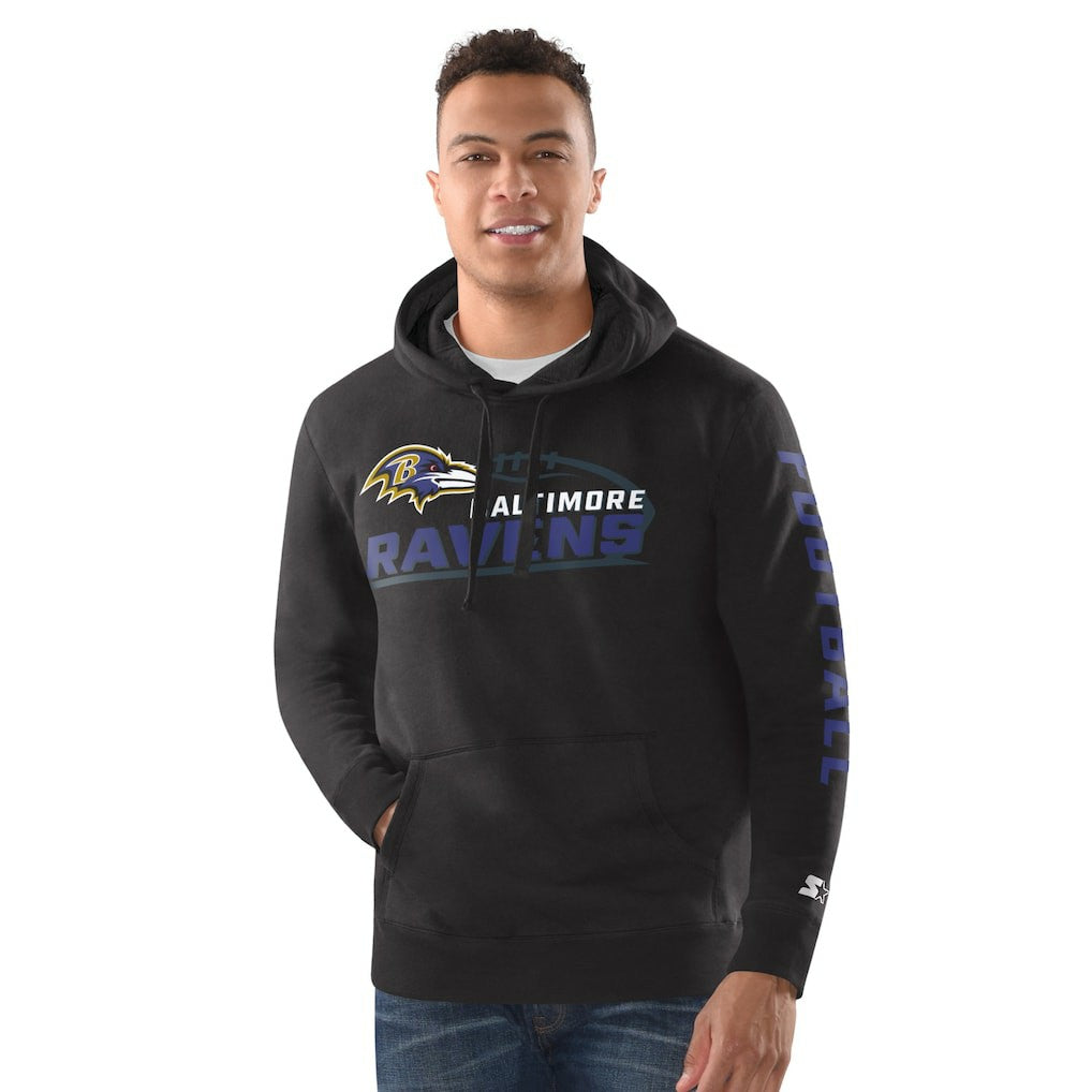 Baltimore Ravens Starter Vintage Pullover Hoodie Black - NFL